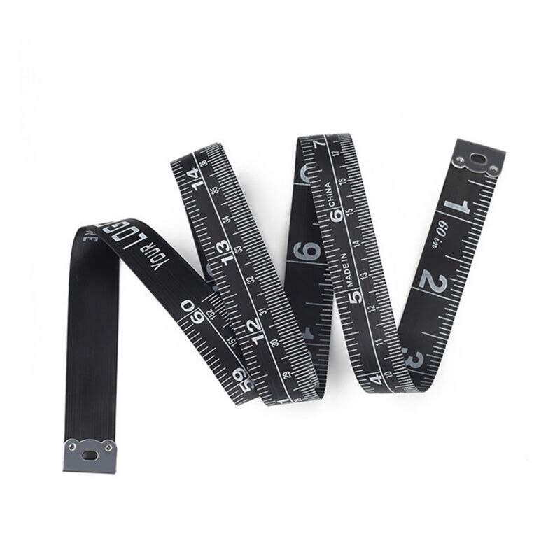 1.5 Meters 60 Polegada Button Measuring Tape Tool Measuring Waist Clothes Bust Tailor Sewing Tools Embroidery Rulers: Black