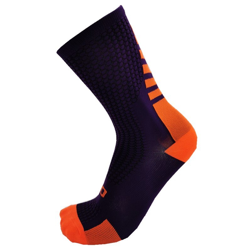Calcetines de compresión para hombre, medias de para deportes al aire libre, baloncesto, ciclismo, novedad: Morado