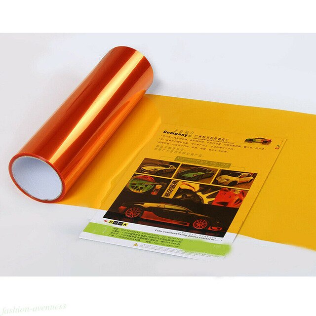 Film Car Headlight Sticker 30*60cm Protector Stretchable Adhesive Decor: Orange