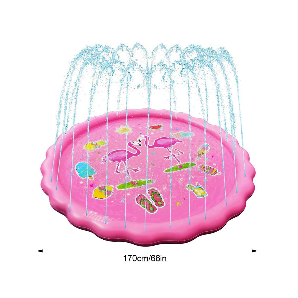 Tapis de jeu gonflable pour pelouse, 170cm tapis d'arrosage épais et écologiques, rose, pour l'extérieur, pour l'été