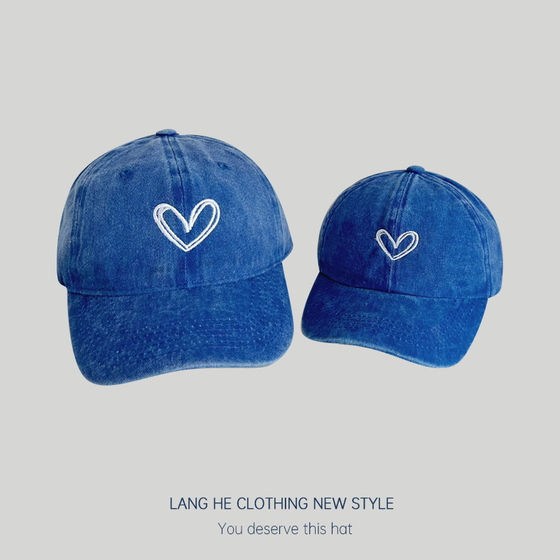 Family Matching Soft Washed Cotton Baseball Caps Korean Style Casual Autumn Winter Outdoor Hats for Men Women And Children: XS / Blue
