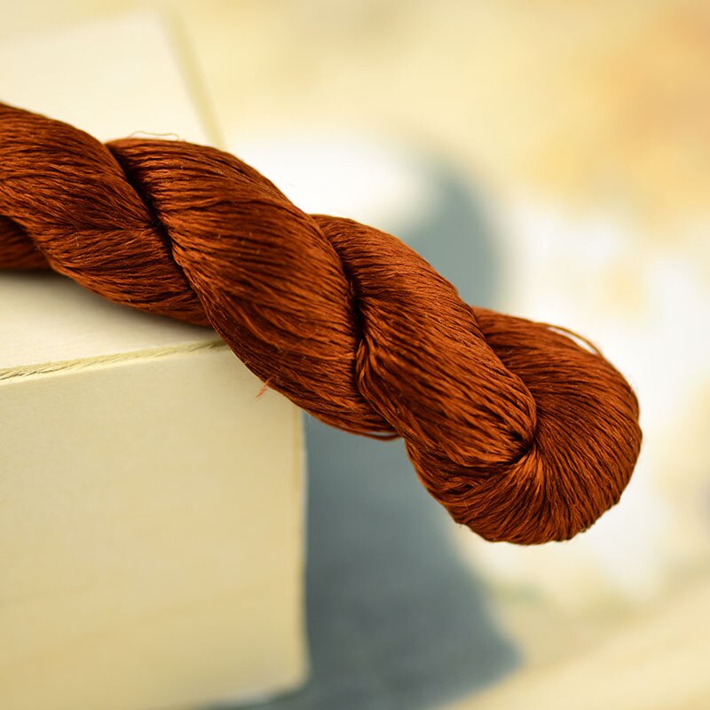 1 pièces/400m fil à broder en soie/100% fil de soie/broderie à la main point de croix/jaune doré/9 couleurs dégradé: 8