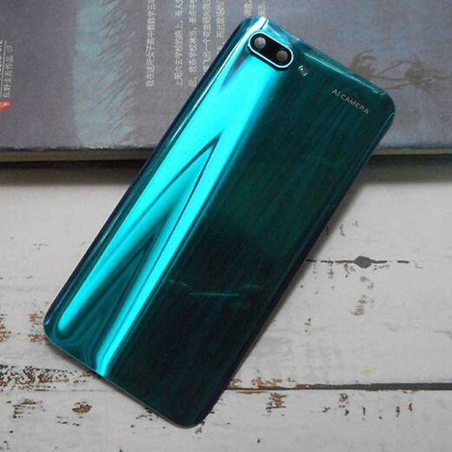 Takalasi huawei honor 10:lle takakannen kotelo takakameran linssillä honorille 10 paristoluukun takakannen col -l29 vaihto: Vihreä linssin kanssa