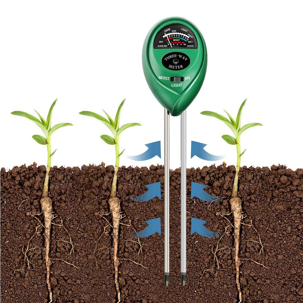 Jord tester 3- i -1 jord test kit til fugt lys surhed fugt sollys haveplanter blomster fugt tester instrument værktøj