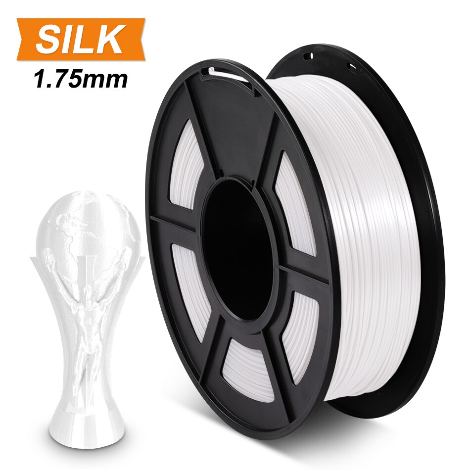 SUNLU – Filament 1.75 soie PLA pour imprimante 3D, Texture de soie, matériaux d&#39;impression arc-en-ciel: SILK White