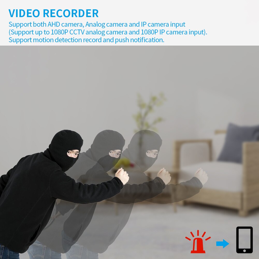 Video Recorder 8 Channel AHD TVI CVI Coaxial Surveillance DVR Five-In-One Hybrid Hard Disk CCTV DVR Video Recorder