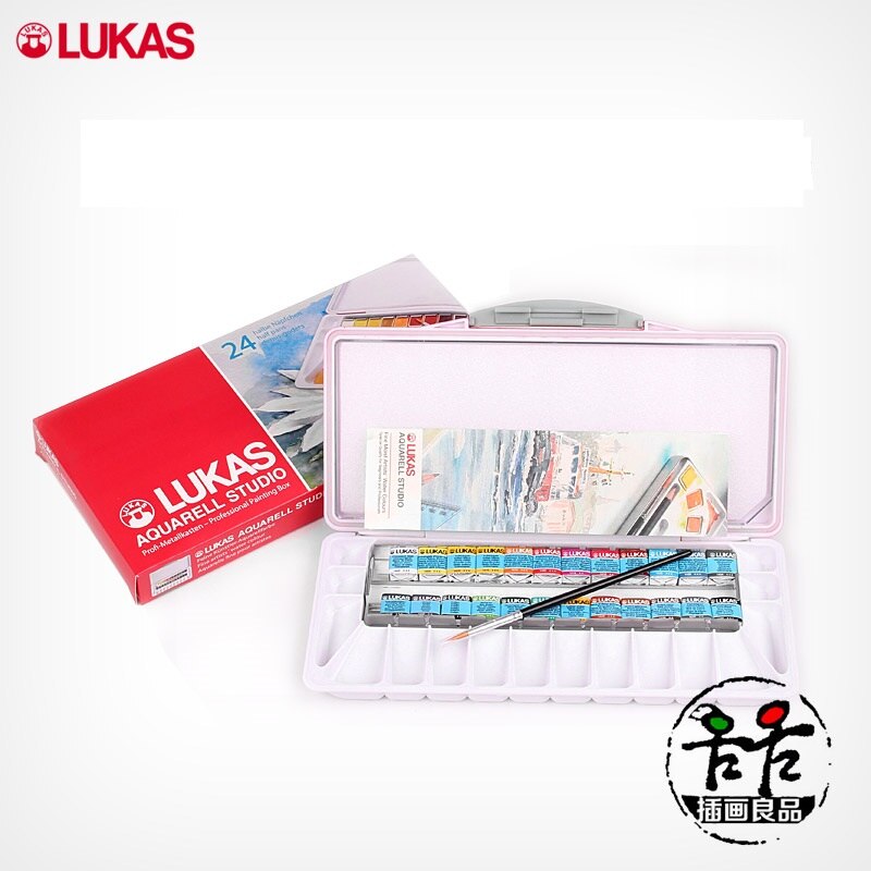 Original importiert Deutsch Lukas 24 farben Solide Aquarell Lack Transparente Wasser Farbe Skizze Tragbare Acuarela
