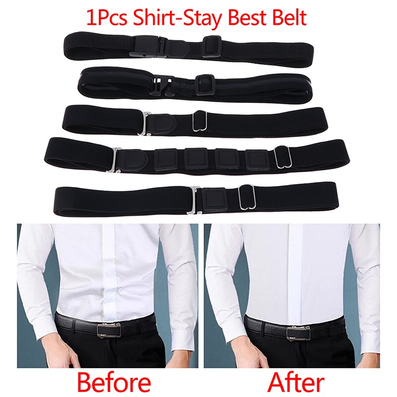 1 stk bælter til rådighed let skjorte ophold justerbar bælte skridsikker rynke-bevis skjorte holder stropper låsende bælte holder