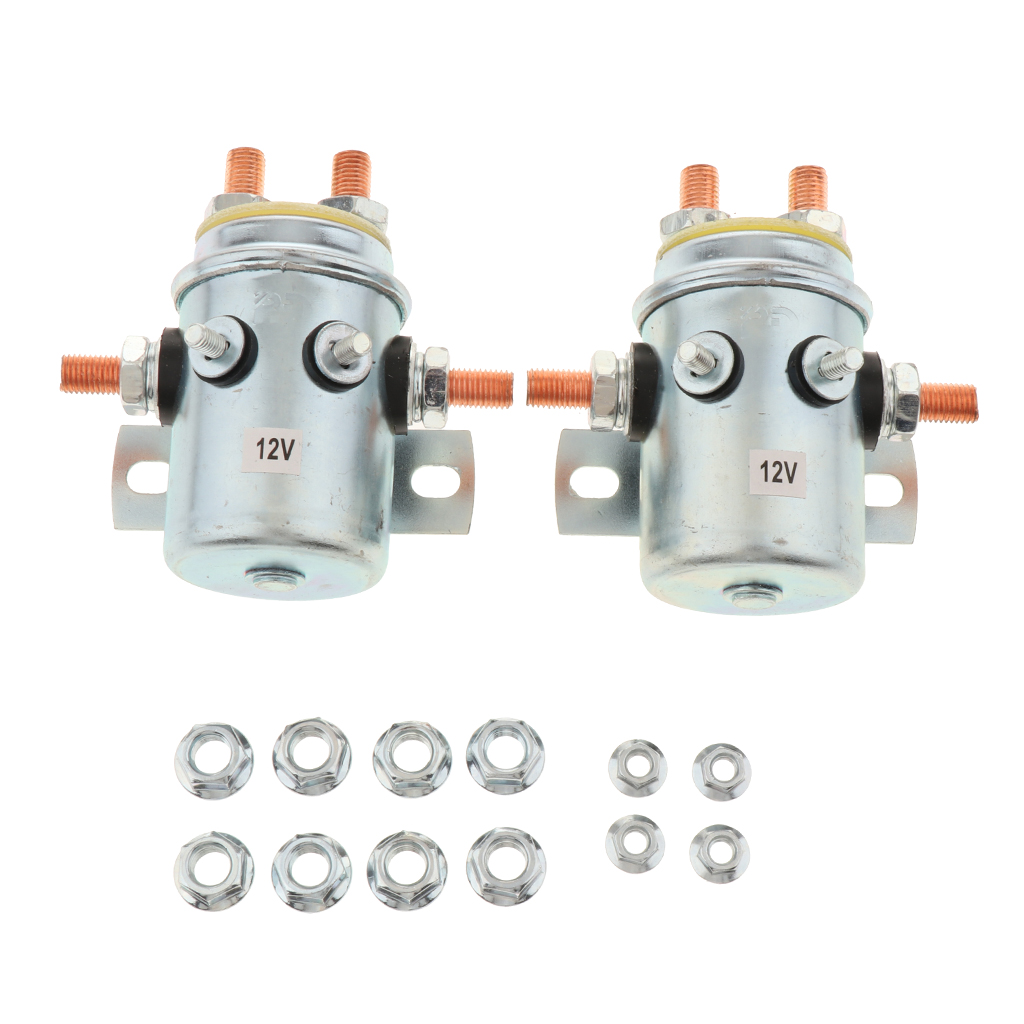 2 Pcs Lier Starter Solenoid Relais Schakelaar Effen Continu Duty Solenoid Relais Schakelaar 200A 12V Voor Lier Motor Golf carts Marine