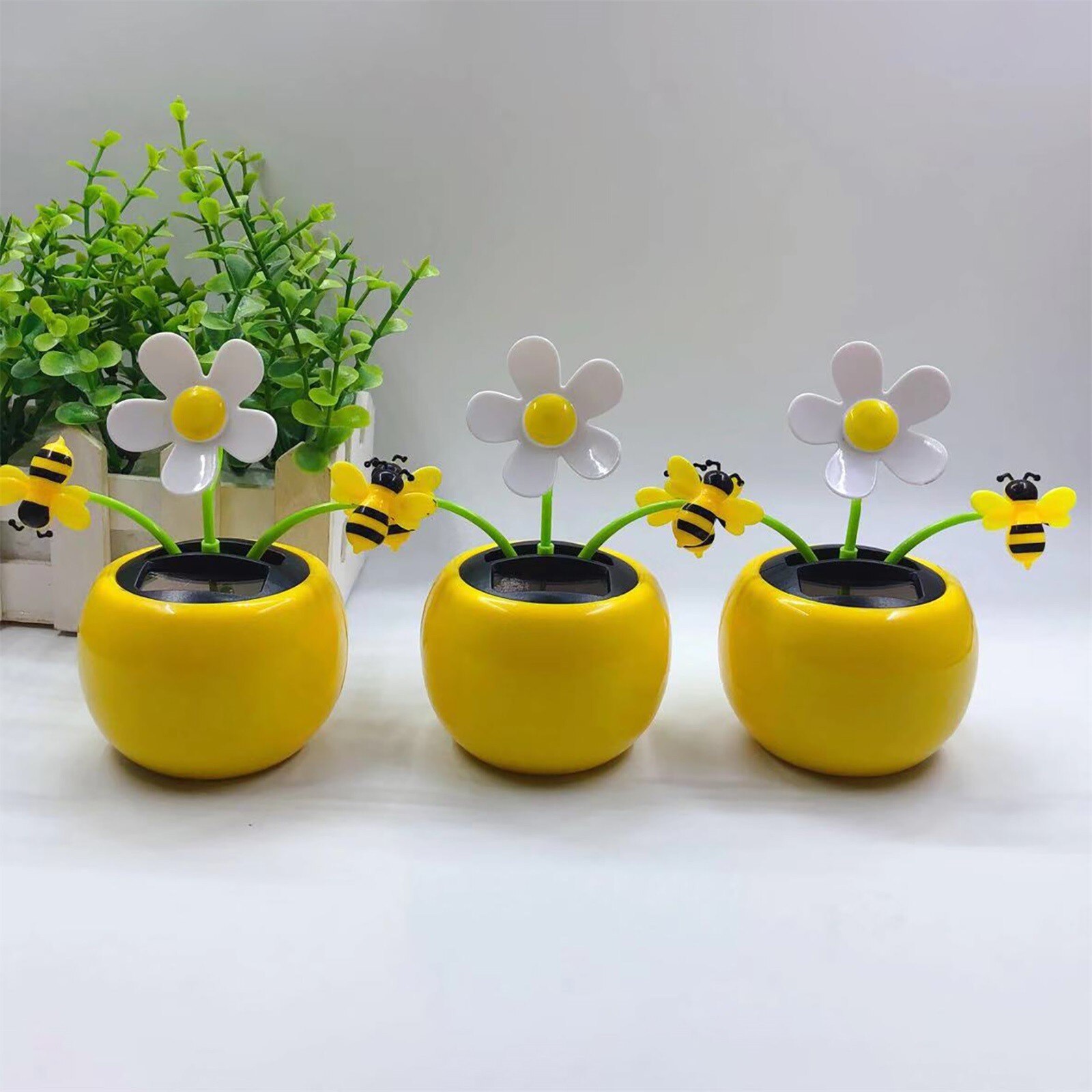 Thuis Solar Automatische Swing Zon Bloem Auto Balkon Decoratie Bee Interieur Decor Feestelijke Sfeer Decoratieve Thuis Kamer