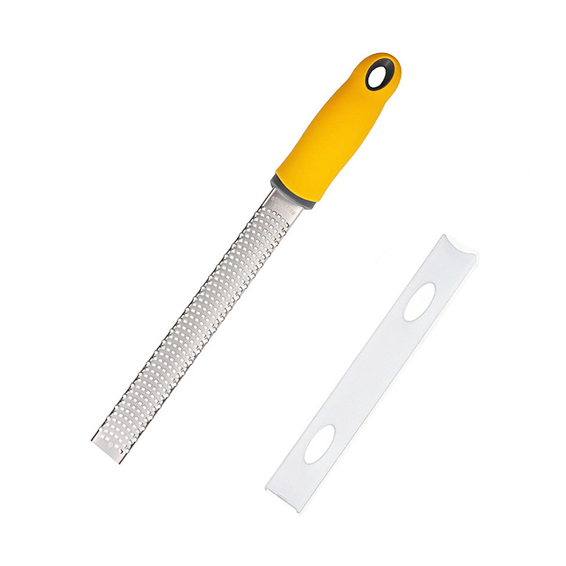 Stainless Steel Citrus Lemon Zester Set Kitchen Gadgets Cheese Grater Handheld Fruit Peeler Lemon Planer Kitchen Accessories: Yellow