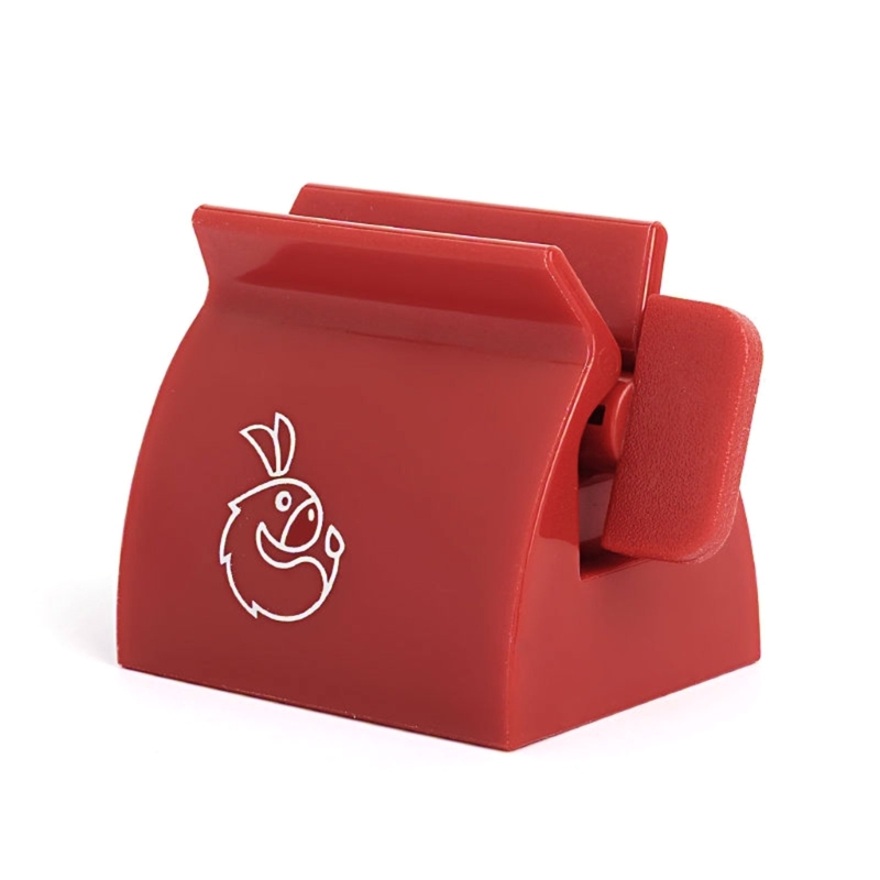Exprimidor tubo pasta dientes, dispensador portátil Manual, rollo pasta dientes, Clip para apretar,: Rojo