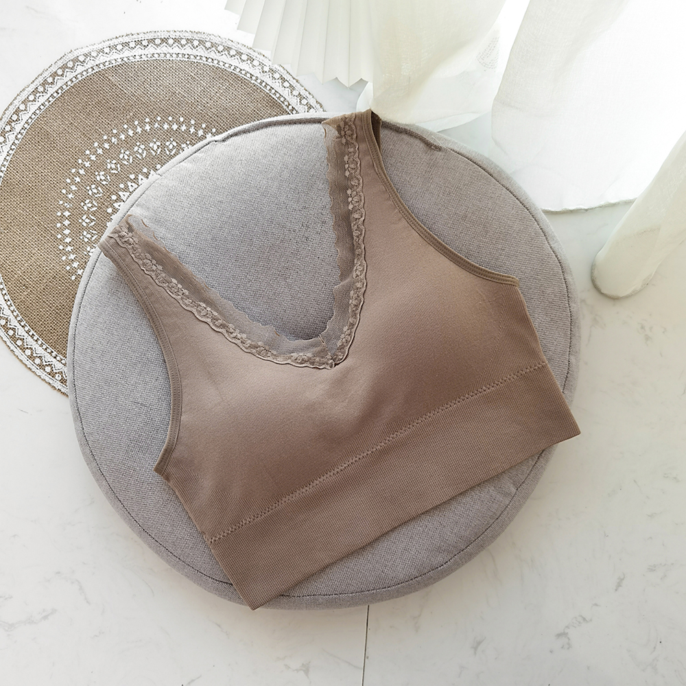 Bralette Plain Kleur Kanten Beha Vrouwen Beha Lichaam Vormgeven Ondergoed Push Up Bh Sexy Lingerie Vrouwelijke Brasserie Lingerie: brown