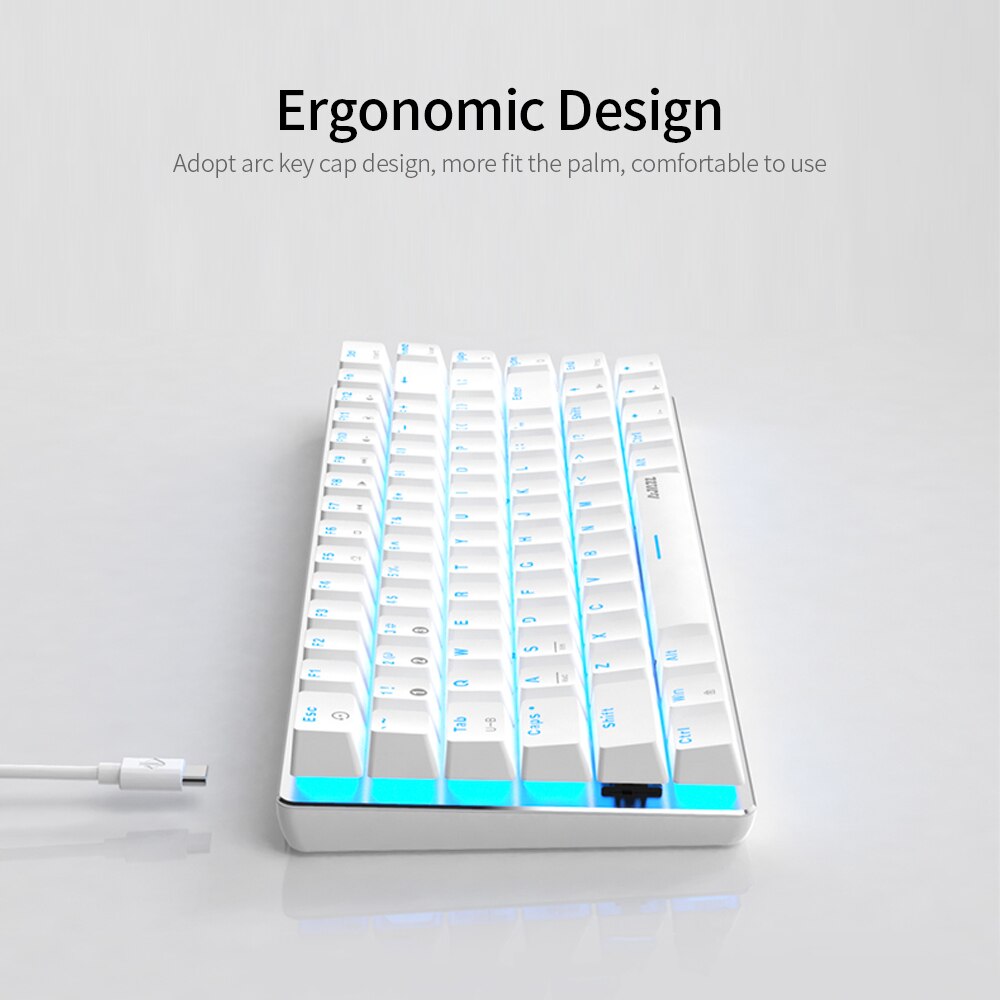 Ajazz AK33 82 Keys BT&USB Wired Dual-mode Mechanical Keyboard Monochromatic Backlight Gaming Office Keyboard pc Wired Keyboard