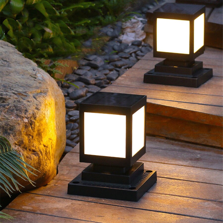 Lámpara Solar LED Thrisdar resistente al agua, pilar Solar para exteriores, puerta, valla, columna Solar para patio, Villas, jardín, porche, estigma ligero
