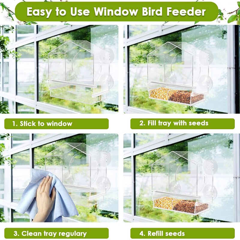 Venster Bekijken Vogel Feeder Hotel Tafel Zaad Pinda Opknoping Zuig Adsorptie Huisdier Birdhouse Zuignap Mount Huis Type Feeder