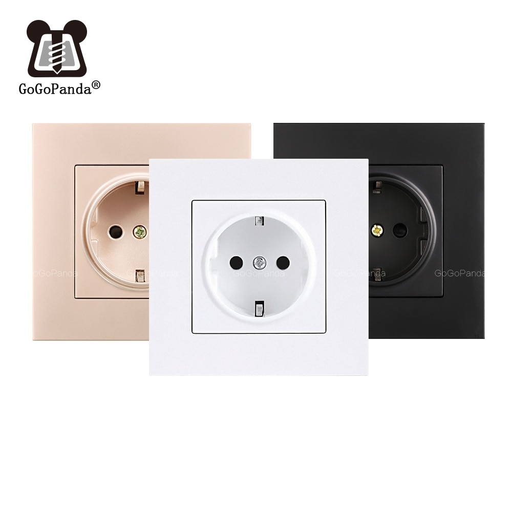 Tysk type stikkontakt eu standard 86 panel vægskjul installering europæisk stil 250v 16a pvc