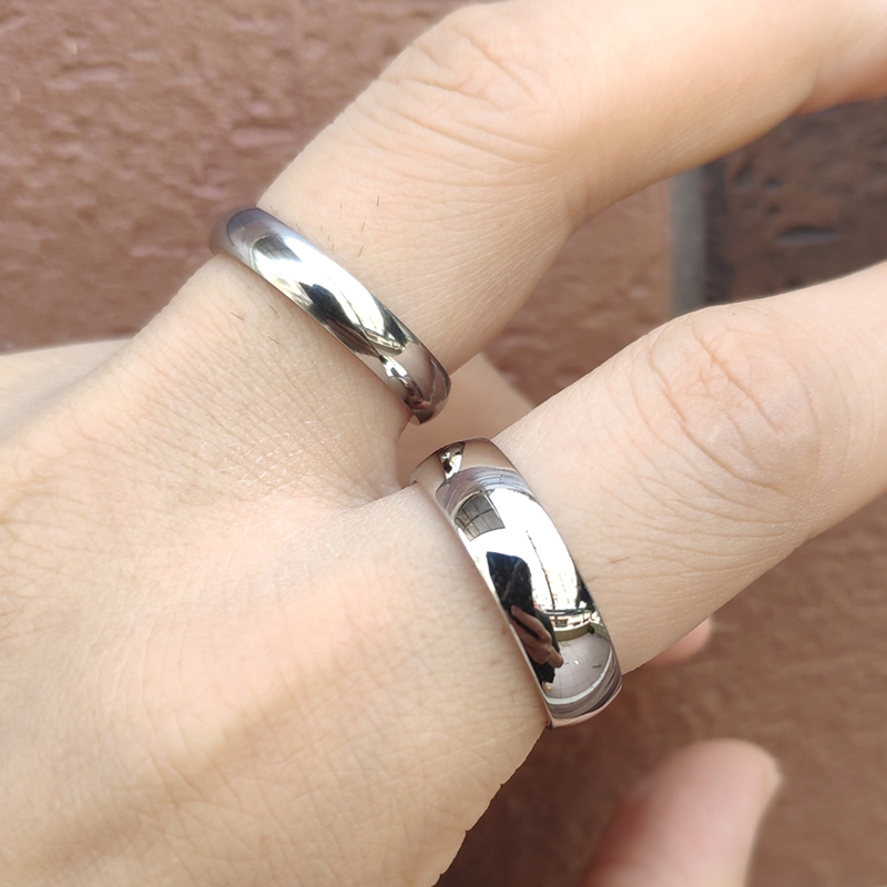 Stainless Steel Smooth Cambered Ring Steel Color 6mm Wide Simple Geometric Type Mens Ring Gold Rings for Women Jewellery