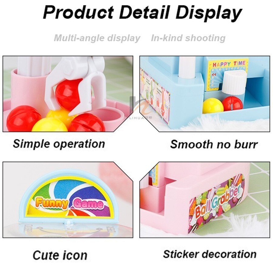 Plastic Ball Grabber Game Candy Handheld Machine Children Educational For Action Coordination Lightweight Recreational Machine