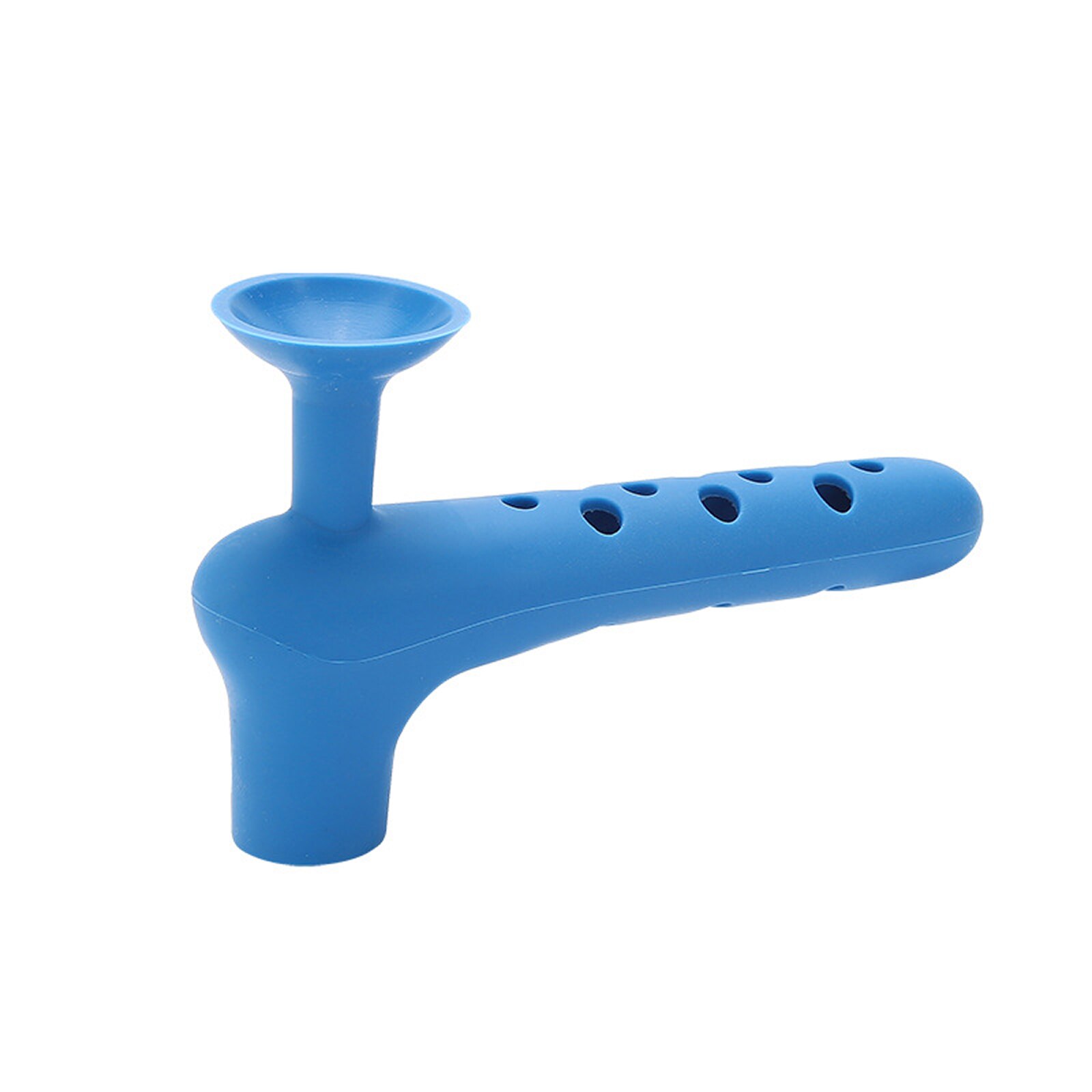 Tope de puerta de silicona con ventosa, herramienta de cubierta de mango sin perforación, protección anticolisión: Azul