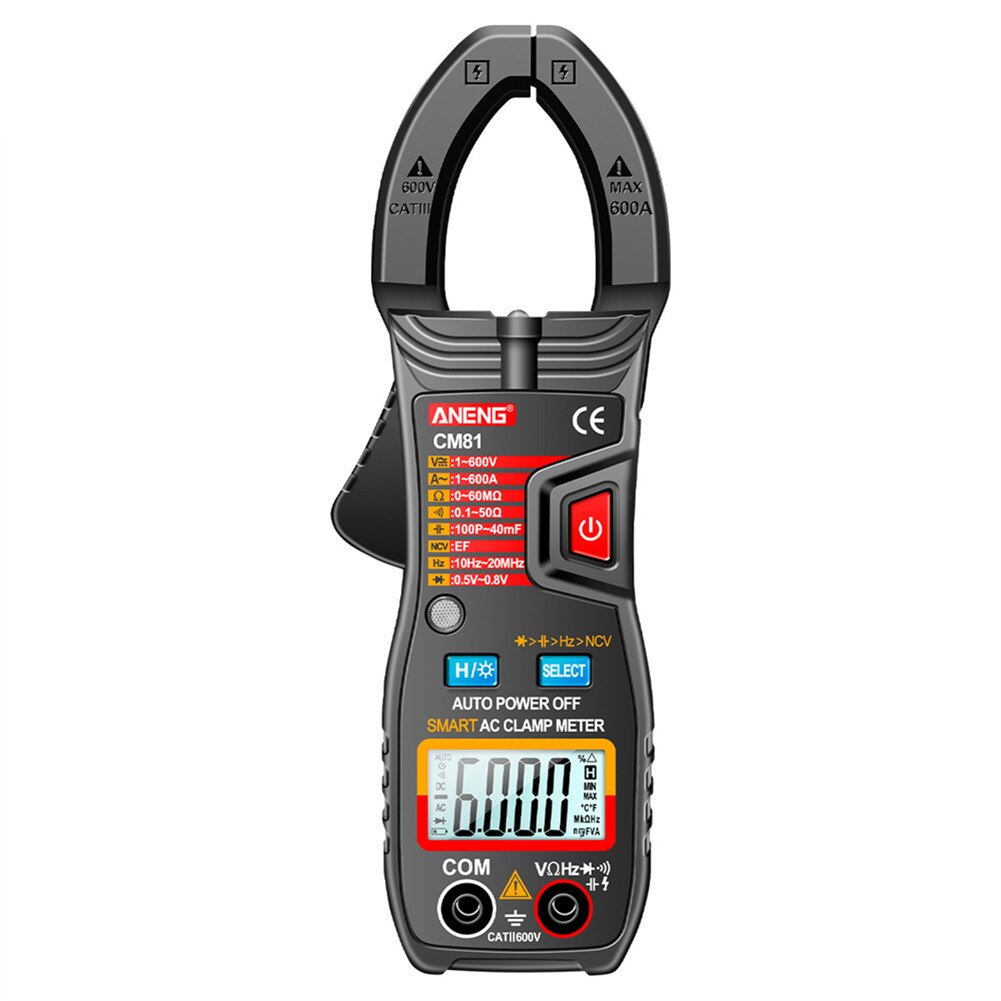 6000 Counts Digital Clamp Meter Multimeter Capacitance Measuring Range Testers Multimeter