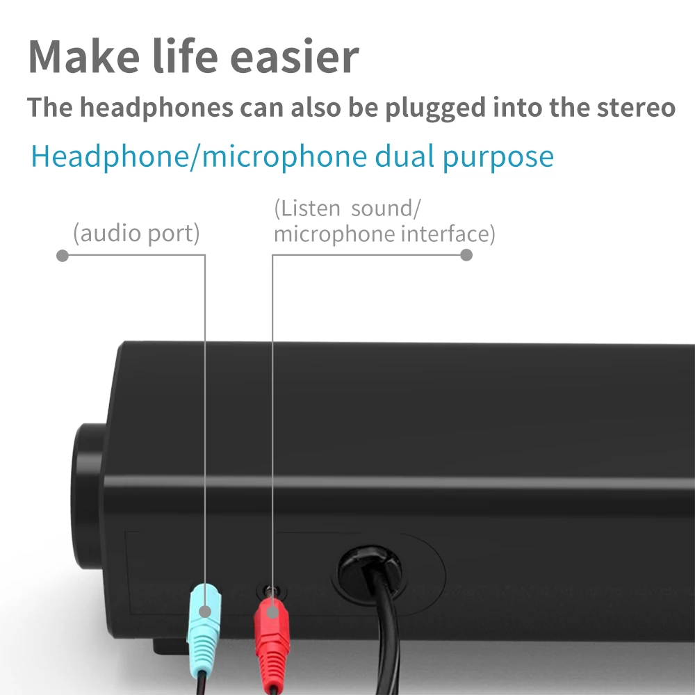Desktopcomputerluidspreker Bekabelde Sound Bar Stereo USB-aangedreven Mini Soundbar-luidsprekers voor pc Mobiele telefoon Tablets Laptopprojector