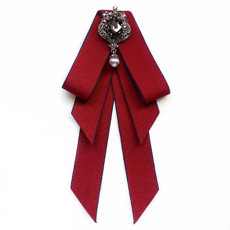 I-remiel – Broche en velours rouge, nœud papillon, col, broches, chemisier, vêtements pour femmes, accessoires, bijoux à la: 10