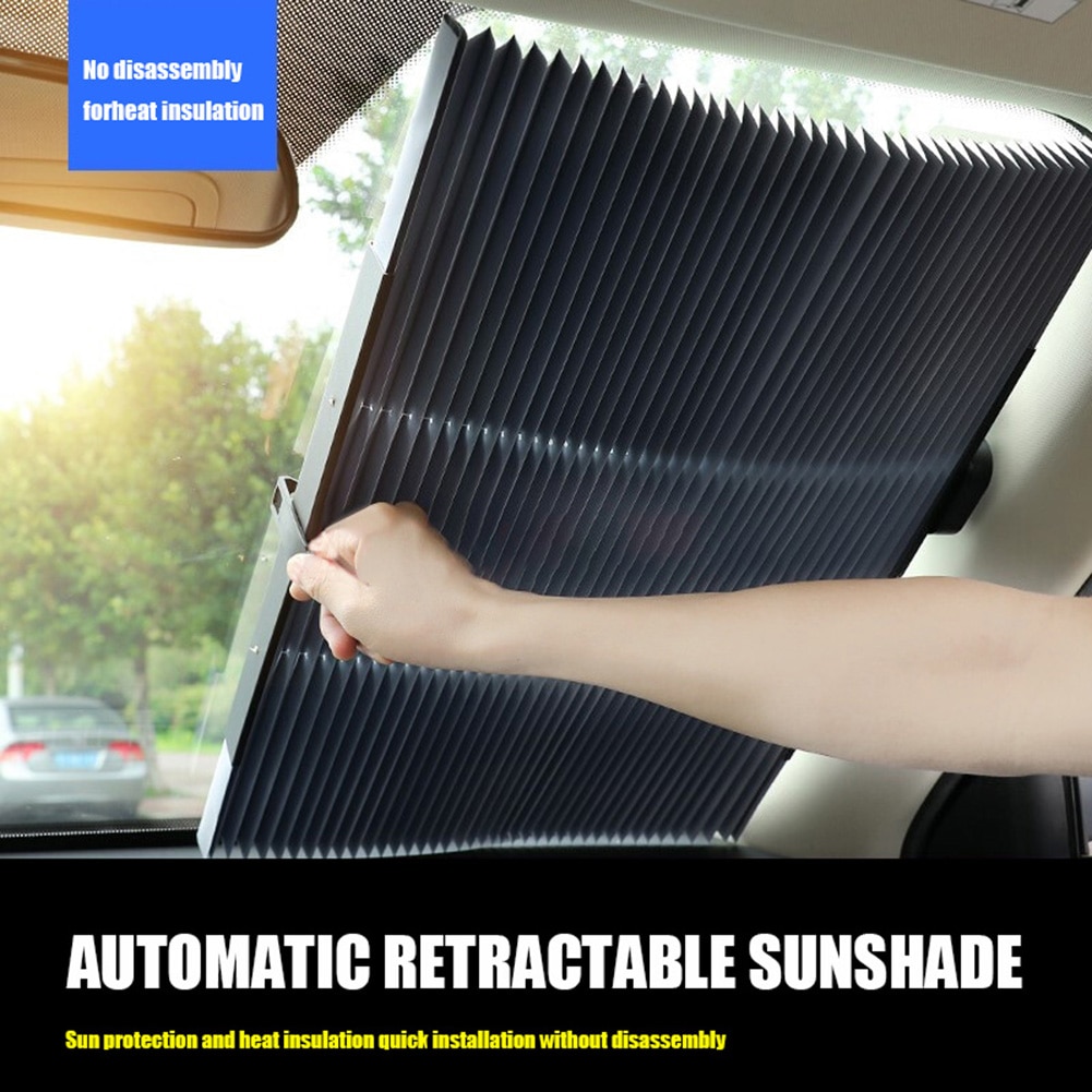 Auto Retractable Car Windshield Sun Shade Anti UV Windscreen Curtain Sunshade for Summer