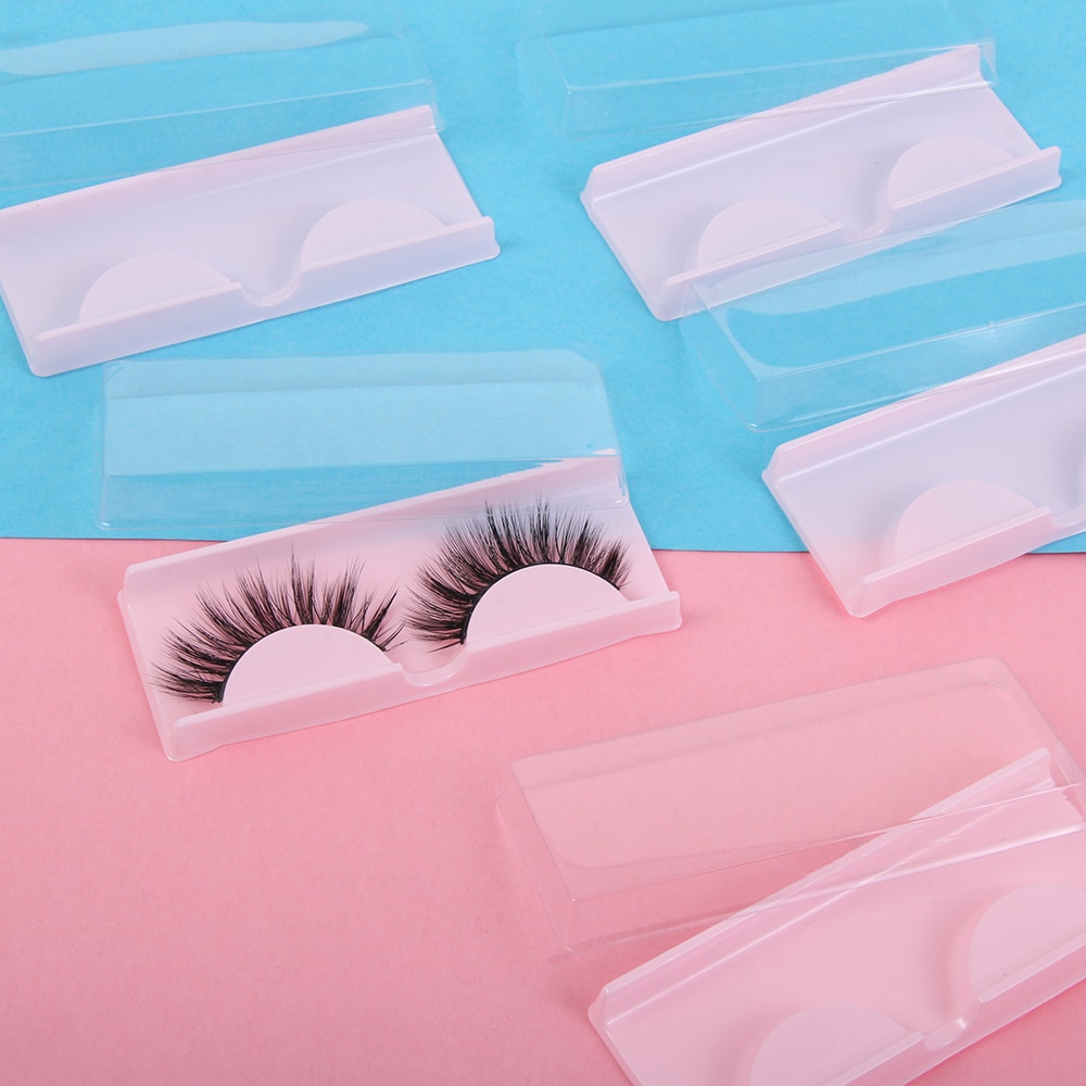 10 stk tom falske øjenvipper etui plast øjenvipper boks beholder holder rum til falske øjenvipper pleje makeup opbevaring