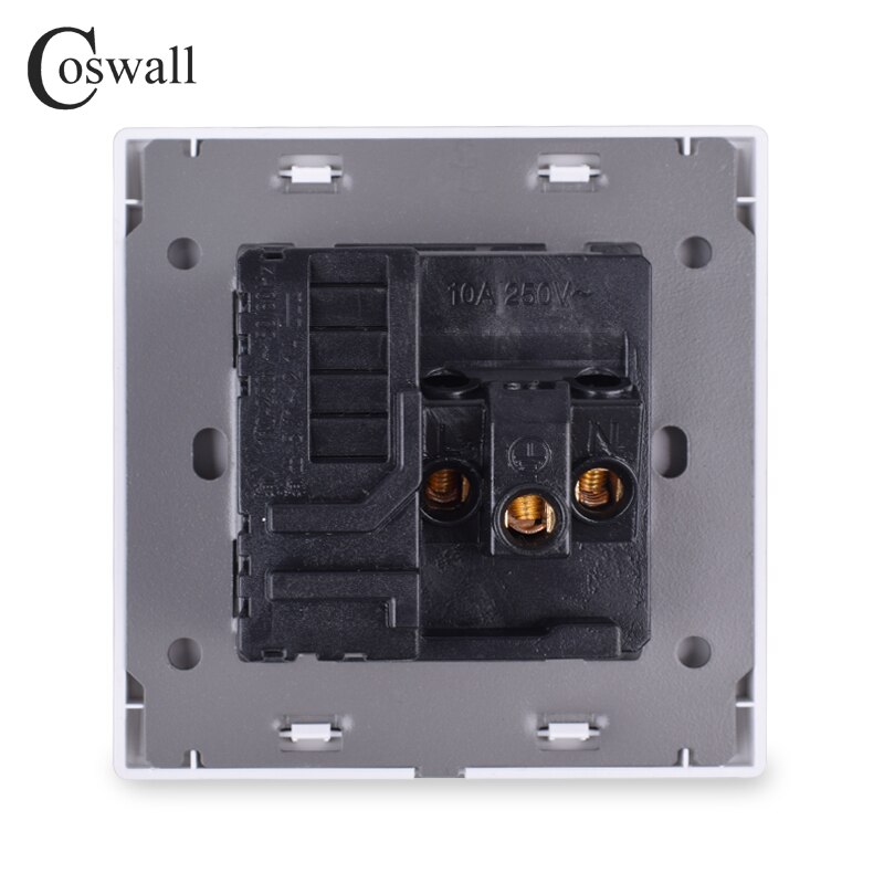 Coswall Universal 5 Pin Wall Socket With 3A Fast USB Charger Port + 2.1A Maxi. USB Charging Port White Gold Color
