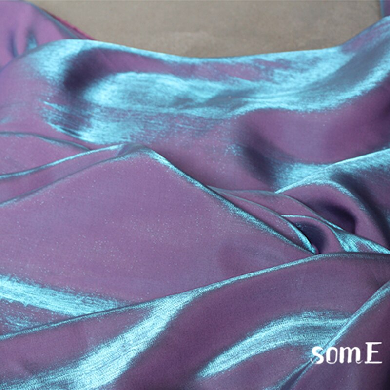 Mercerized Cotton Silk Satin Fabric Violet Gradient Color DIY Pajamas Kungfu Suit Cheongsam Dress Fabric 50*145cm