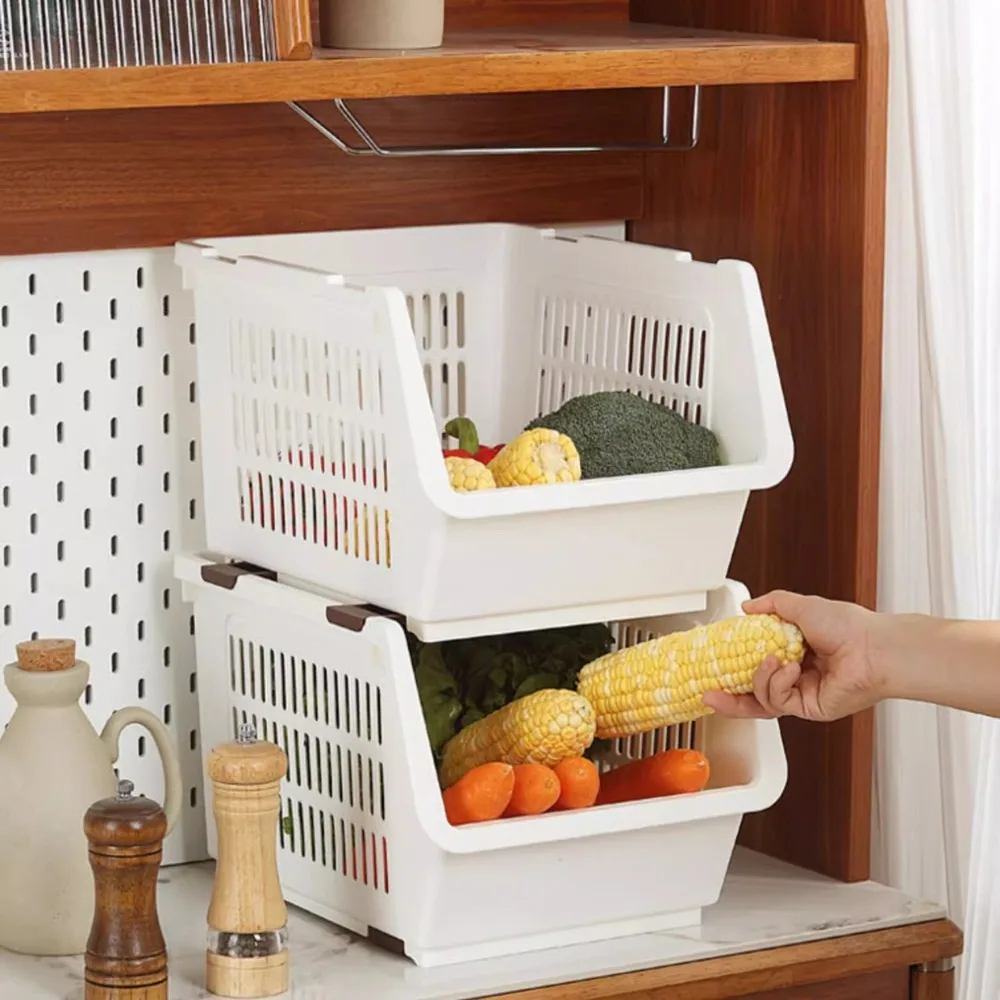 HOShelves-mir de rangement empilable à roulettes, grande capacité, stockage de légumes et de fruits, stockage de jouets multicouches T1