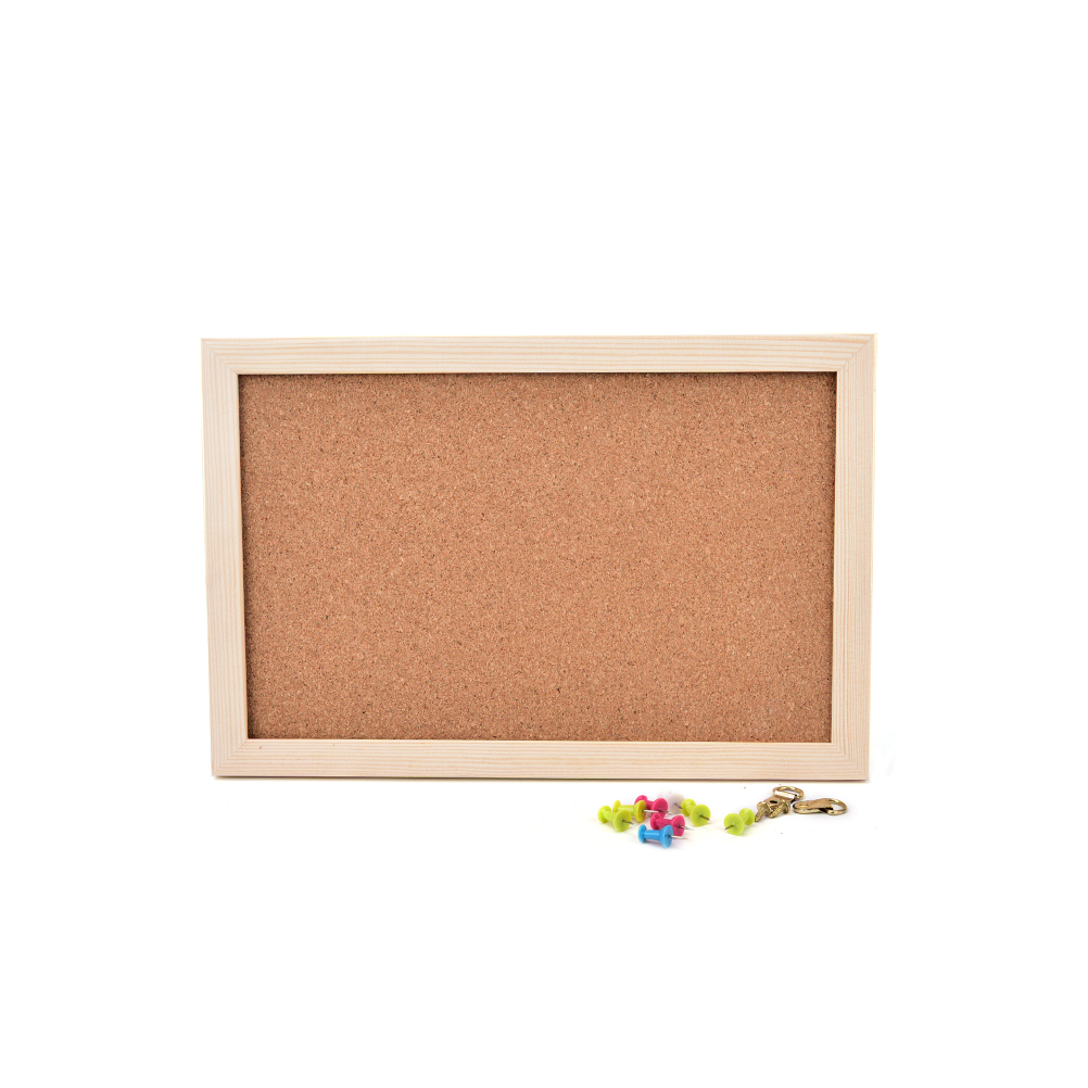 Kontor bord foto kork bord træ indrammet opslagstavle 20*30cm pin boards kork til hjemmet med tilbehør
