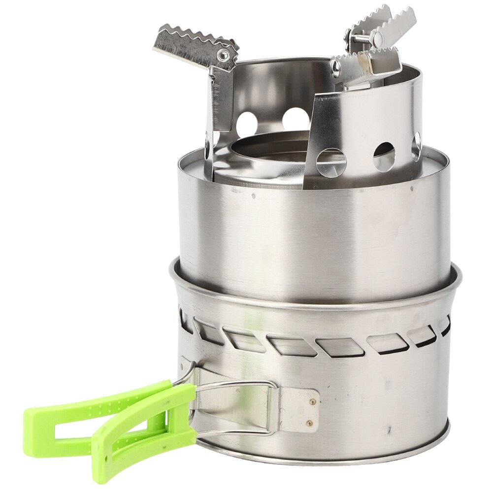 Neue draussen Camping Ausrügestochen Winddicht Holz Herde Kochen Edelstahl Beweglichen Ofen Gas Herde Gasherd