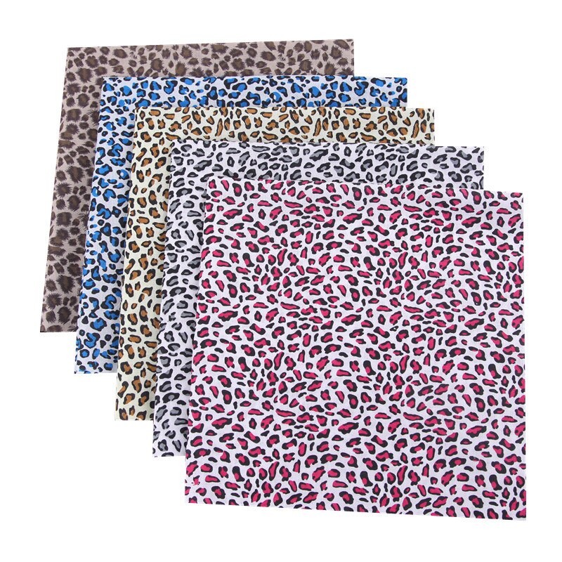 5 Stuks 100% Katoen Leopard Patch Kleding 25*25Cm Voor Naaien Doek Patchwork Handwerken Diy Handgemaakte Materiaal