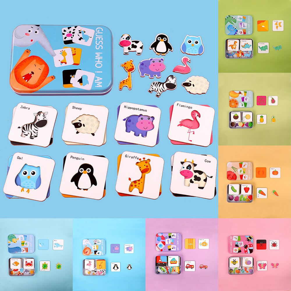 Baby 24Pcs Card Cognitie Puzzel Vorm Matching Puzzel Cognitieve Leren Vroege Onderwijs Kaart Leren Speelgoed