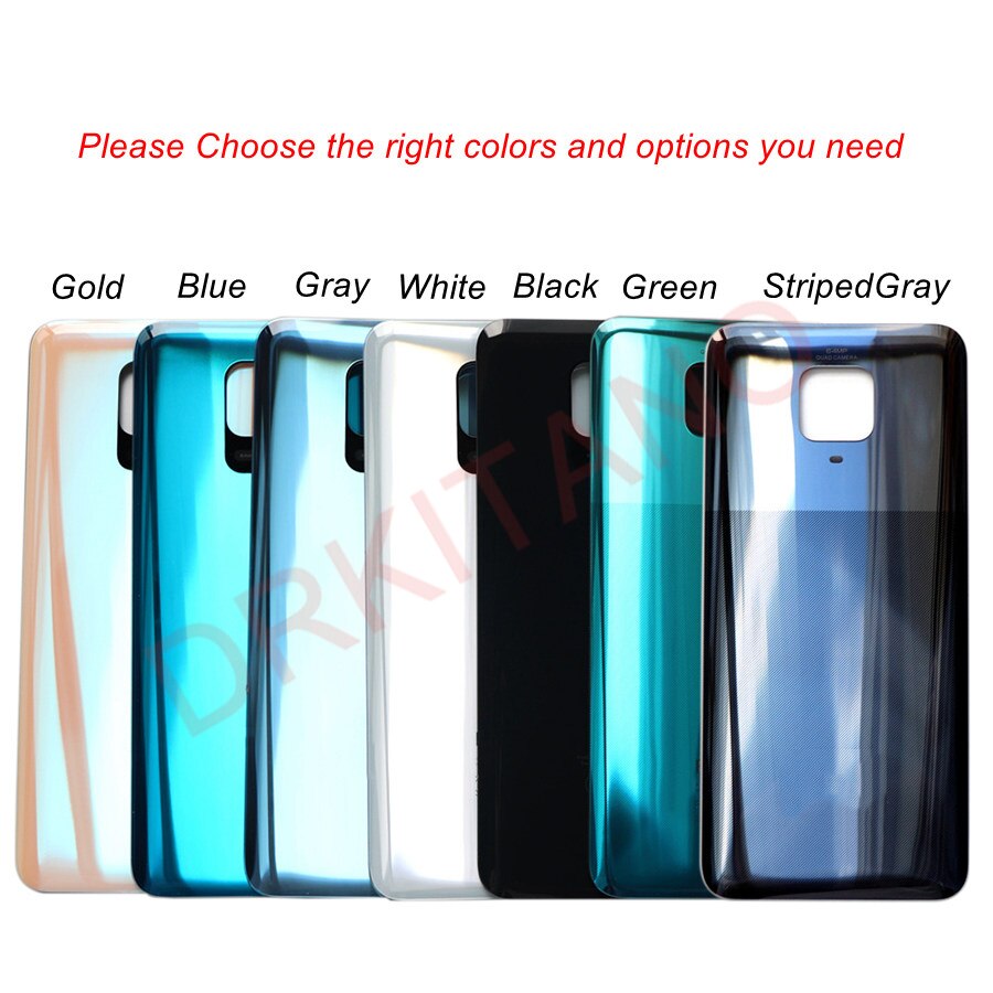 Back Glass Cover for Xiaomi Redmi Note 9 Pro 9S Battery Cover Rear Housing Door Glass Panel Case for Redmi Note 9S Battery Cover