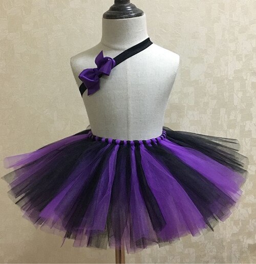 Leuke Meisjes Zomer Tutu Rokken Baby Paars Zwart Tulle Rokken Ballet Pettiskirt Tutu met Boog Hoofdband Kids Party Rokken Kleding: 4