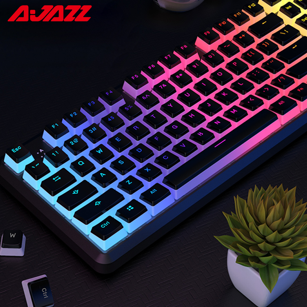 AJAZZ 108 Keys Mechanical Keyboard PBT Pudding Keycaps RGB Backlight Push Button Cover Sublimation Key Cap for Cherry MX Switch