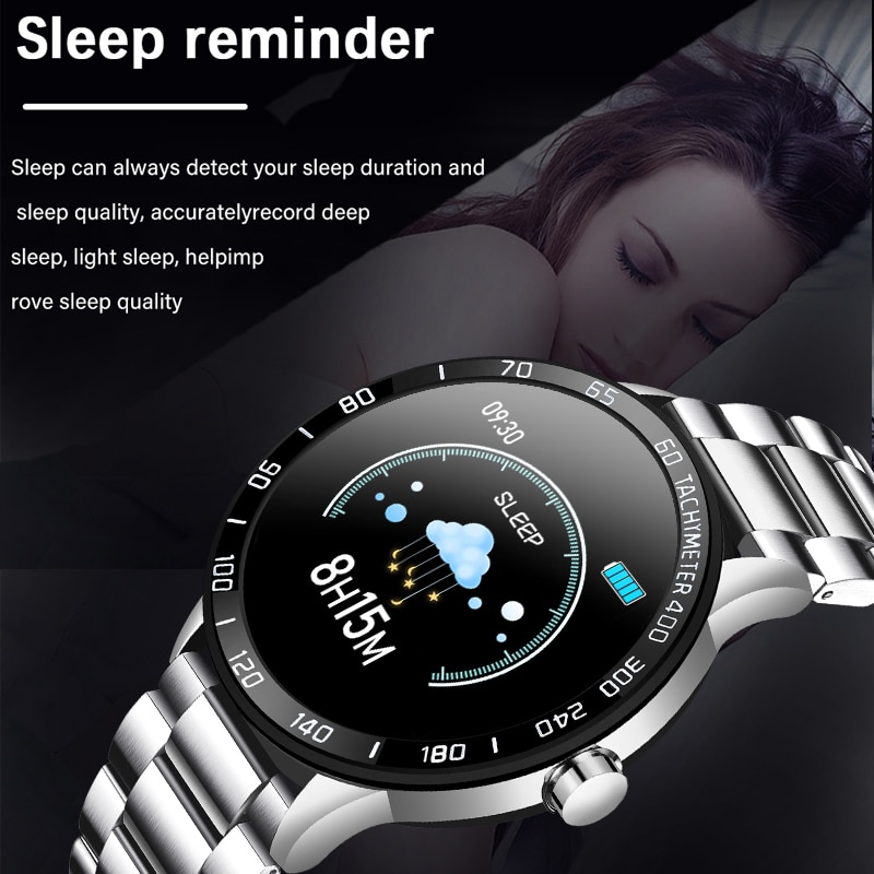 LIGE ceinture en acier montre intelligente hommes fréquence cardiaque pression artérielle surveillance de la santé Sport étanche Sport Smartwatch Fitness Tracker