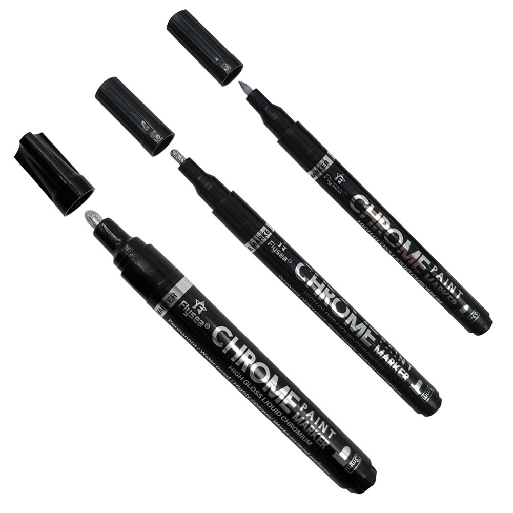 0.7/1.0/3.0Mm Chroom Marker Diy Reflecterende Verf Art Vloeibare Spiegel Reflectie Teken Pen Rock Kids Verf tool Ambachten Accessorie