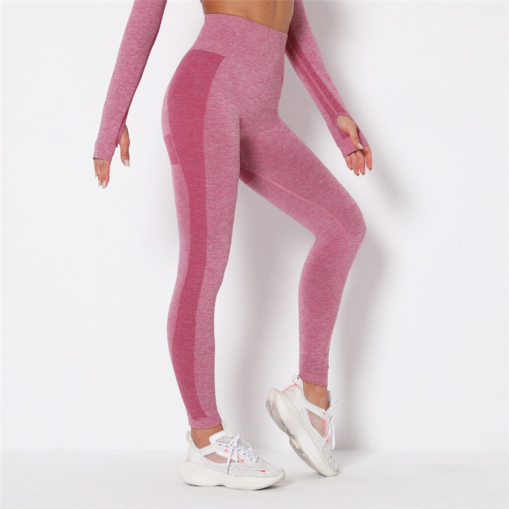 High waist Yoga Pants Seamless Leggings Women Running Sport Stretch Tights Gym Fitness Training Push up Tummy Control Legging