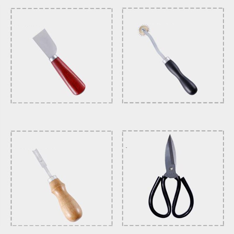 18-Piece Leather Tool Set, Leather Art Tools, Handmade Leather Goods, Hand-Sewn Suit, Diamond Cut Leather Art Tools