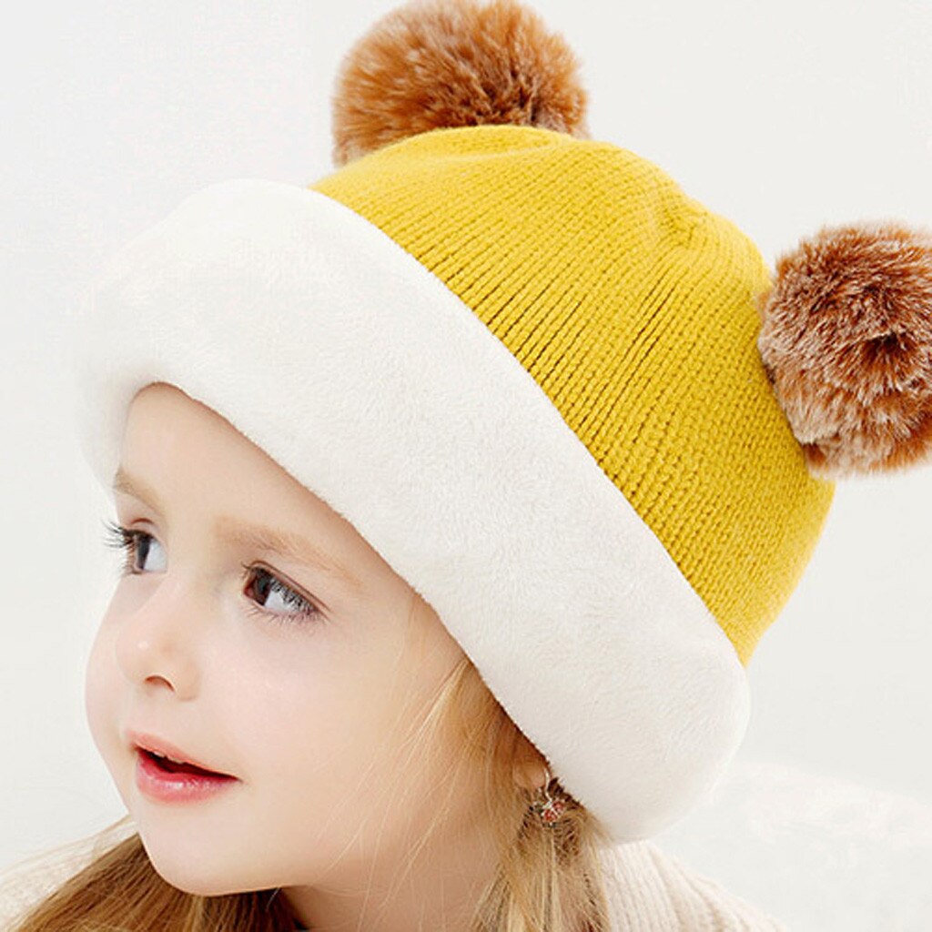 Kind Baby Junge Mädchen Mit Kapuze schal Kappen Hut Winter Warm Knit Solide Klappe Cap Nette Casual Schal Geeignet für Geburtstag, festival, Foto