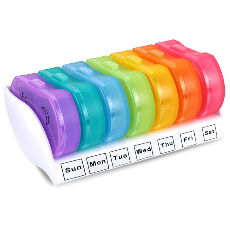 1pc 7 dagen medicijn pillendoos mini draagbare reisopslag vitamine doos soort tablet houder organizer container gevallen: Als foto