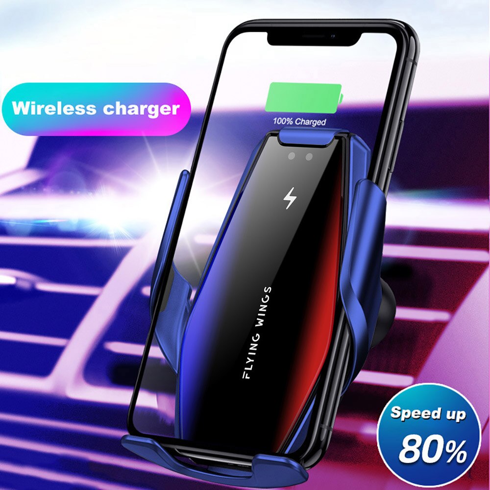 Sujeción automática de 15W cargador inalámbrico rápido de coche para Samsung S20 S10 S9 iPhone 11 Pro XS Max XR X 8 soporte de Sensor infrarrojo