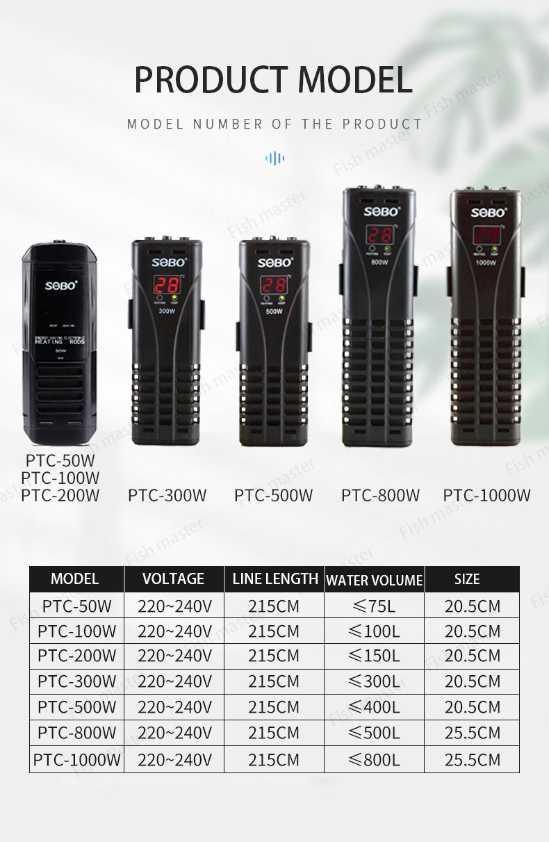 Fish tank heating rods PTC heating rods to cut off the water and power off the constant temperature aquarium frequency heater