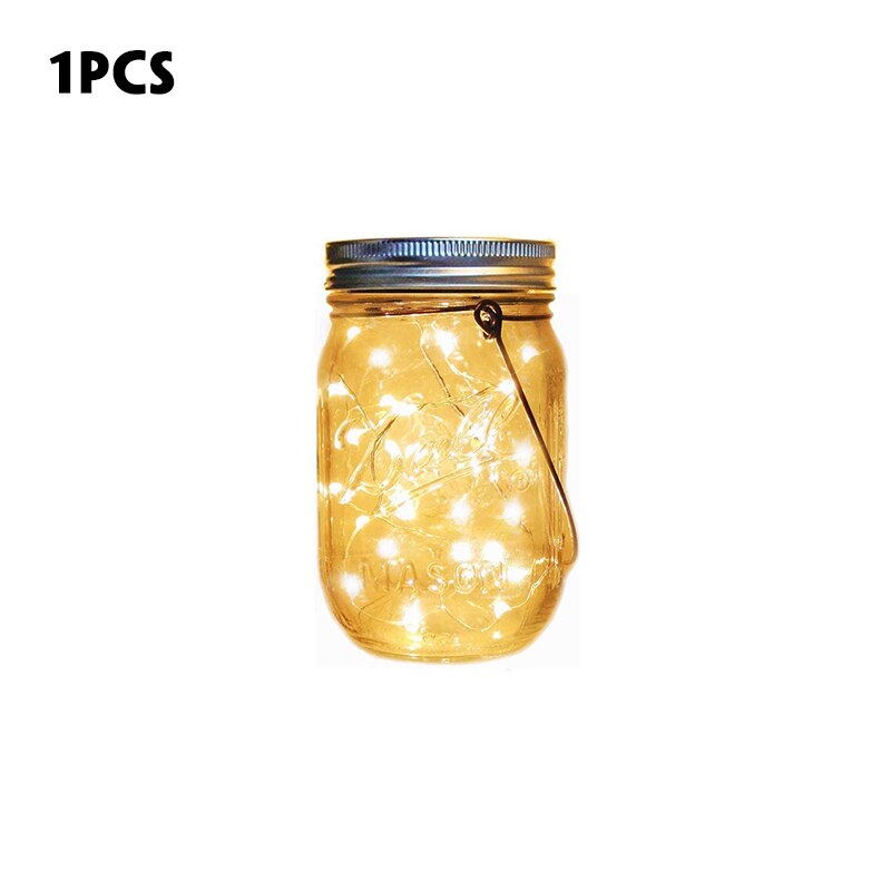 Solar Mason Jar light with Mason Jar 20 Leds Decoration Lights Solar Garden Light Outdoor Christmas Decorations for Home: 1PCS