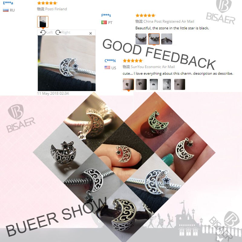 Echt 100% 925 Sterling Zilver I Love U De Moon & Star Bead Fit Originele Charms Armband Zilver 925 sieraden Maken