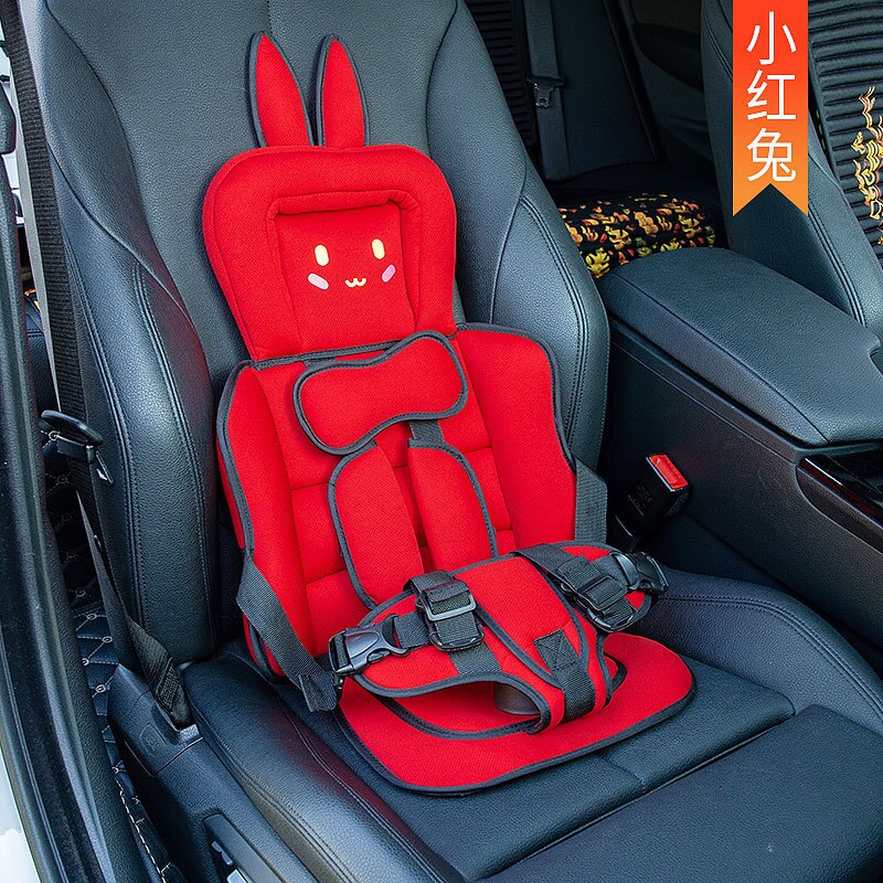 Portable Child Safety Seat Removable and Washable Baby Safety Seat With Belt Safe Child Sitting Chair Cushion: Little Red Rabbit